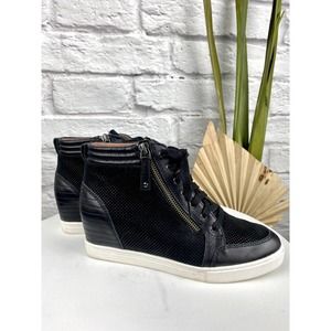 Linea Paolo Gaines Hidden Wedge Sneaker, Leather Sz 7